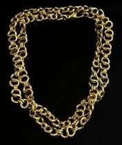 9ct fancy 'S' link chain necklace, 52cm L approx, 34.8g