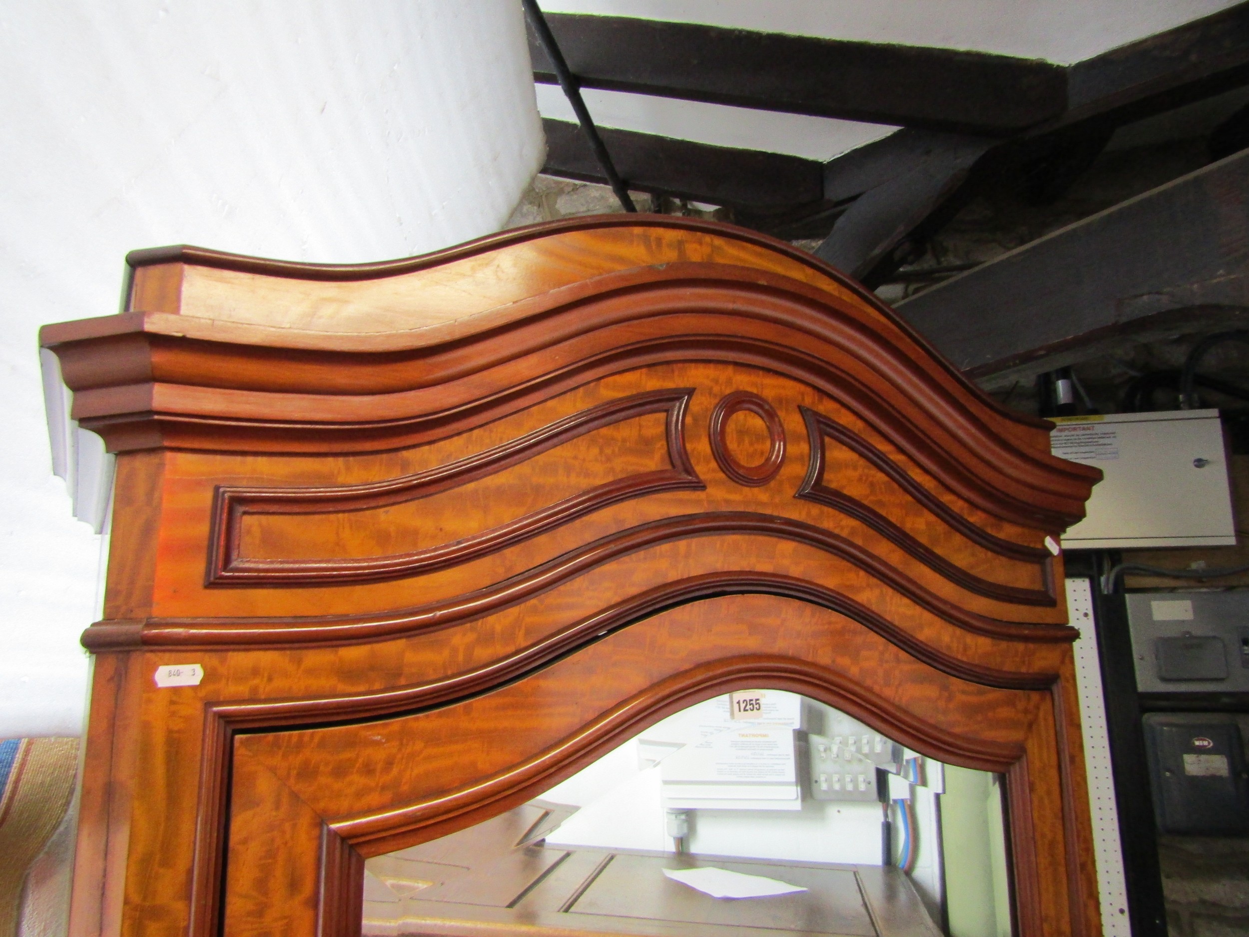 A 19th century mahogany wardrobe with arched outline, enclosed by a mirror panel door, 225cm high - Image 4 of 4