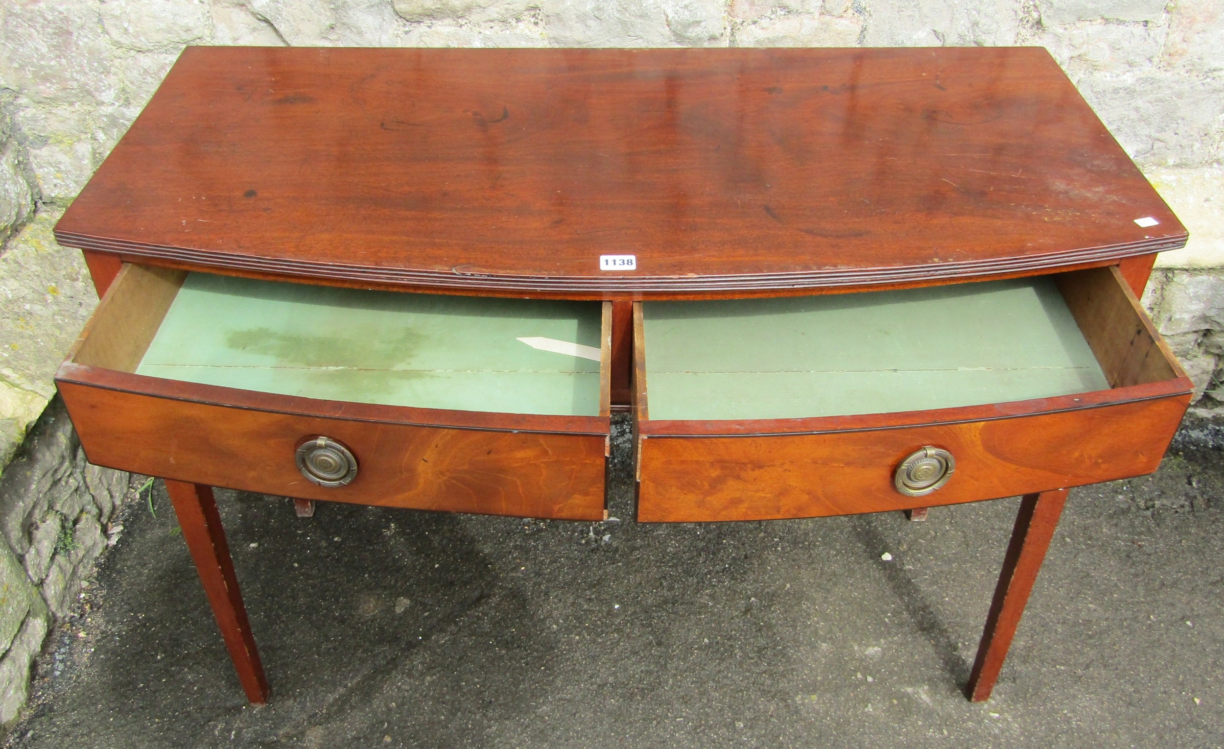 A Georgian mahogany side table with frieze drawer and squared tapered supports together with a - Image 5 of 7