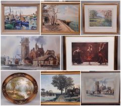 A group of twenty-one framed paintings, drawings and prints, to include: Fletcher Sibthorp (b.