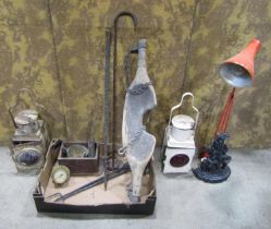 A collection of miscellaneous vintage items to include a Herbert Terry anglepoise table lamp, a