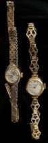 Two Everite 9ct yellow gold lady's wristwatches (24g gross combined) and a boxed Rotary gentleman’