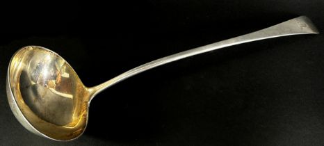 A George III silver ladle, London 1805, maker Thomas Dix, 31 cm long, 6.3 ozs approximately