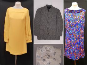 A collection of vintage clothing comprising a 1960's mini shift dress by Berketex 'Amanuella' in