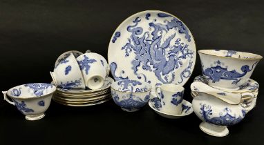 A collection of Worcester blue and white dragon ceramics to include tea wares, cups, plates, etc