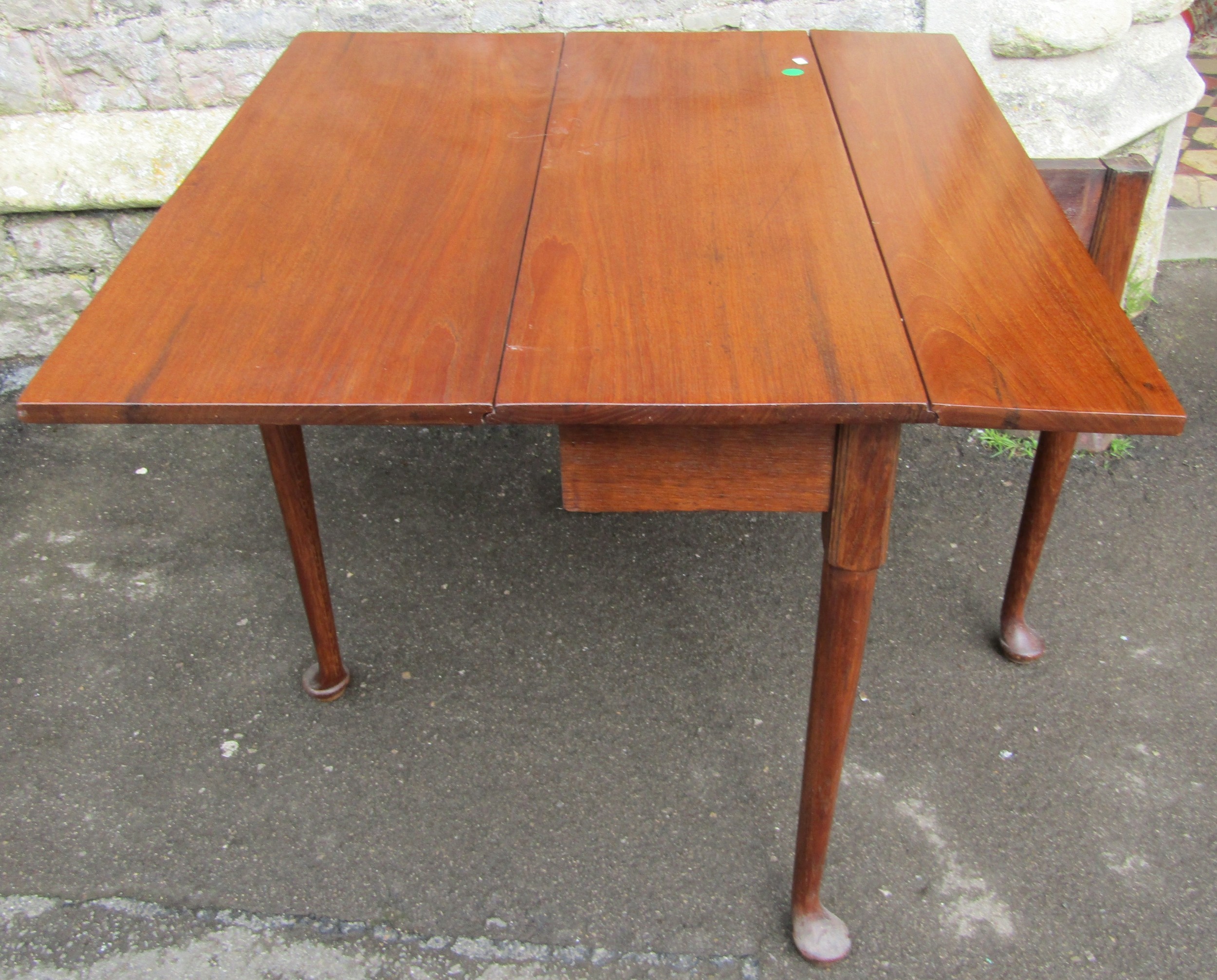 A Georgian mahogany side table with frieze drawer and squared tapered supports together with a - Image 6 of 7