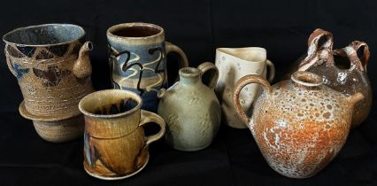 An interesting mixed group of studio wares to include contemporary and earlier British examples, a