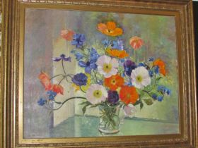 Geraldine Mary O'Brien (Irish, 1922-2014) - Still life bouquet of wildflowers in a glass, signed