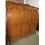 An oak triple wardrobe the framework of knockdown form, 2m long