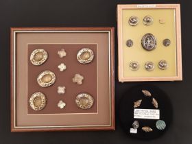 A collection of mid-20th century British glass buttons including a round button by Bimini with the