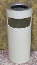 A mid-20th century Gino Colombini for Kartell, a cylindrical waste bin/cigarette ashtray