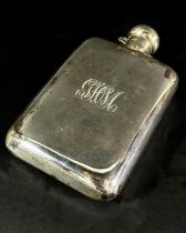 A silver hip flask, Birmingham 1919, maker Cornelius Desormeaux Saunders and James Francis
