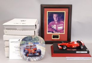 Formula 1 interest: Michael Schumacher signed 2000 model car 1:18 scale on plinth with purchase