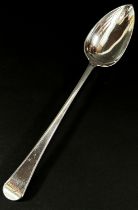 A George III silver basting spoon, London 1805, maker Edward Lees, 30 cm long, 3.4 ozs approximately