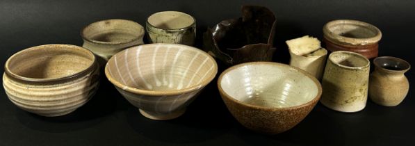 A large quantity of Studio Pottery ware comprising mugs, open bowls, etc including works by Steve