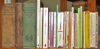 Cookery interest - a library to include 3 early 20th century cookbooks and a number of reference