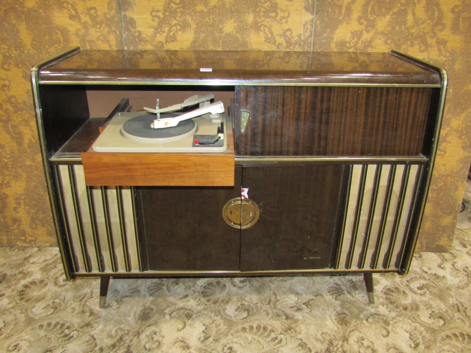 A mid-20th century floorstanding radiogram, Arkansas Deluxe with Garrard sliding turntable and - Image 5 of 8
