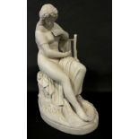 A Copeland Parian figure of Lurline, in seated pose at her feet a serpent, 30cm