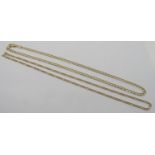 Two 9ct chain necklaces to include a figaro link example, 15.7g total