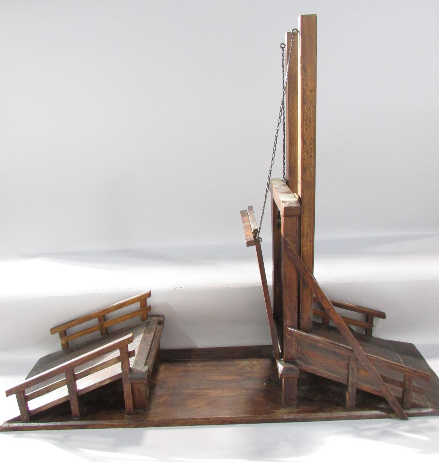 A wooden model of a Dutch Canal Lifting Bridge, 87cm x 47cm. - Image 2 of 3