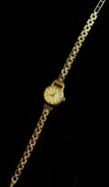 Certina, a lady’s 9ct yellow gold cased wristwatch, 15.4g (gross)