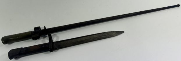 A 19th century French Infantry four bladed bayonet and an early 20th century bayonet.