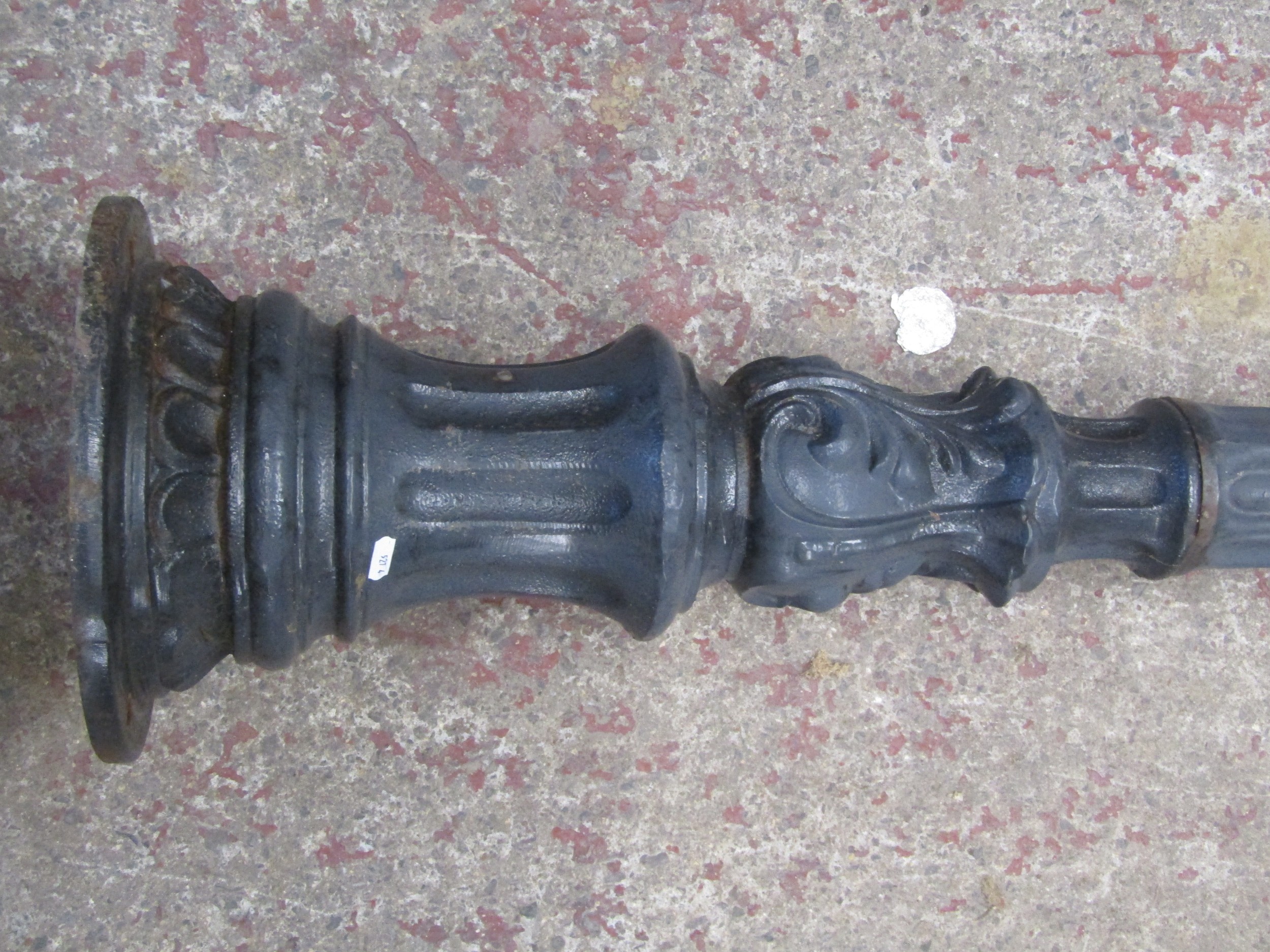 A Victorian style cast iron and alloy street lamp post with tapered cylindrical lantern, approx - Image 7 of 8