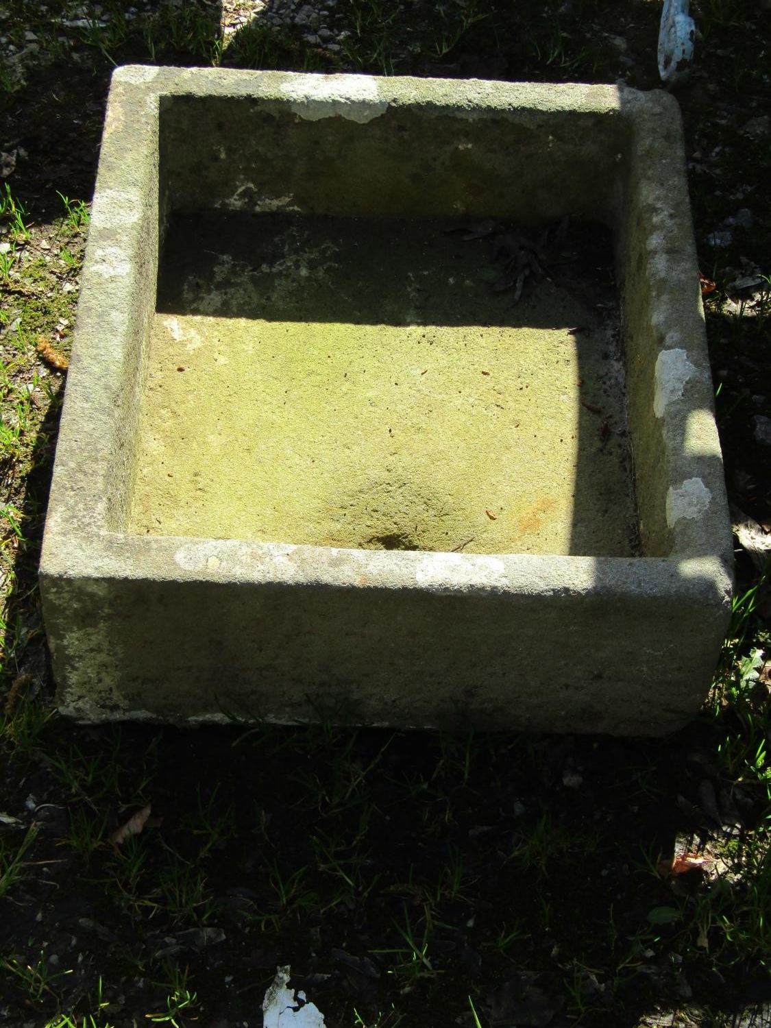 A small weathered carved rectangular natural stone trough / sink, 16cm high, 46 x 41cm together with - Image 4 of 4