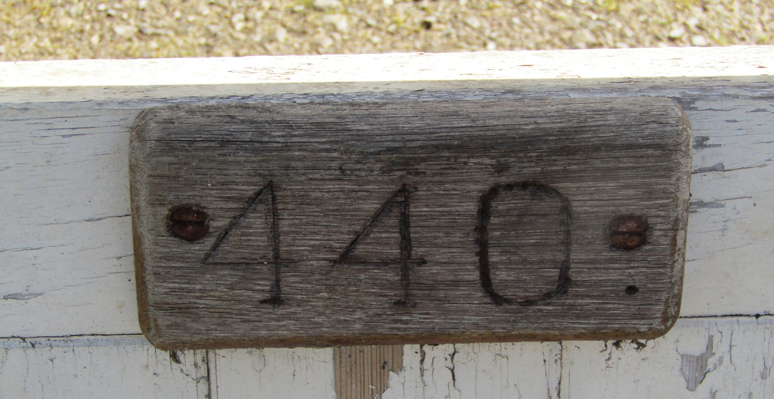 A pair of painted wooden entrance gates with sloping chamfered rails and through jointed - Image 2 of 7