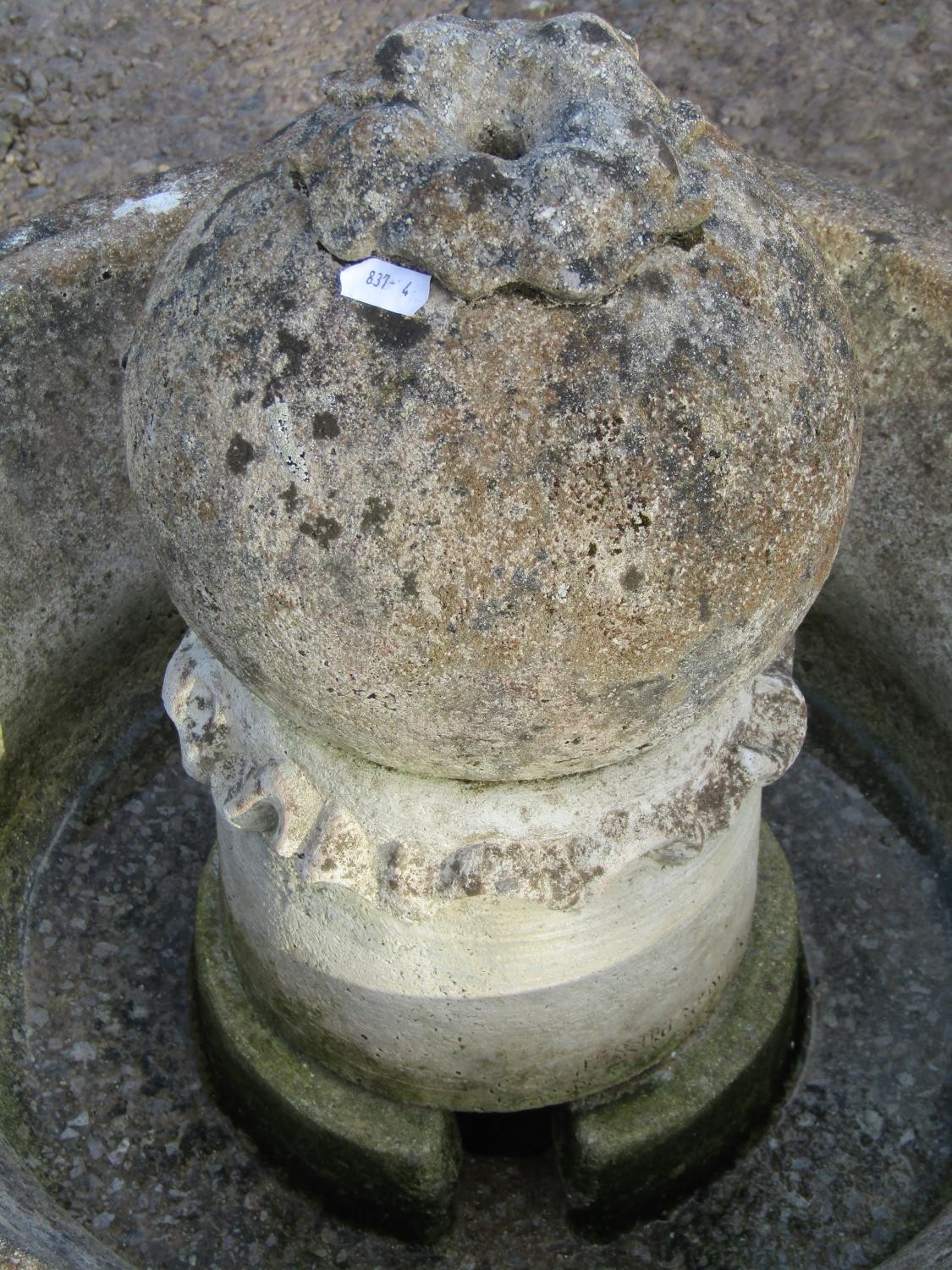 A Henri Studios weathered cast composition stone three sectional garden water feature/fountain, - Image 3 of 6