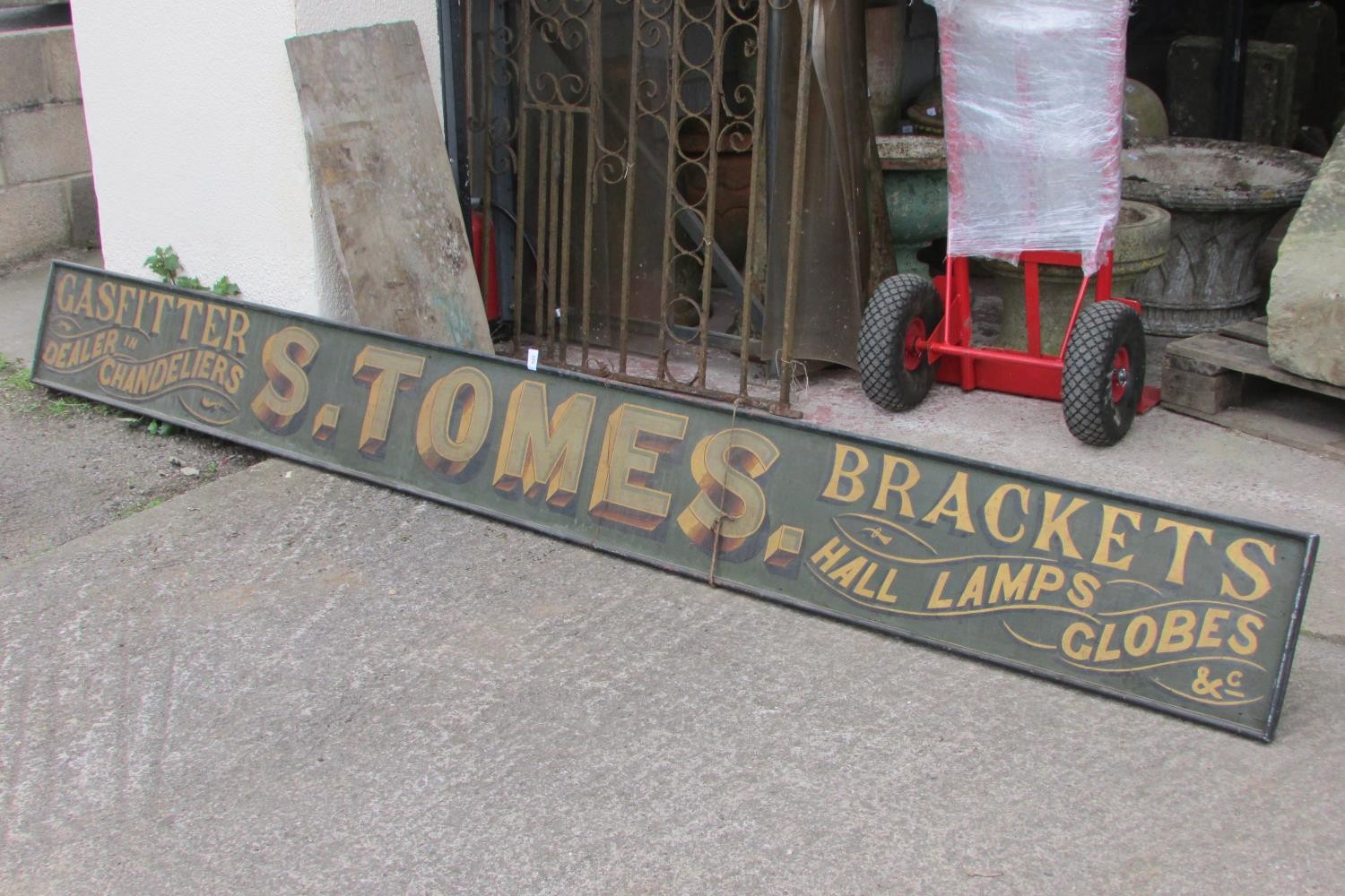 A large and impressive Edwardian advertising board with original painted and gilt finish ‘S. - Image 6 of 6