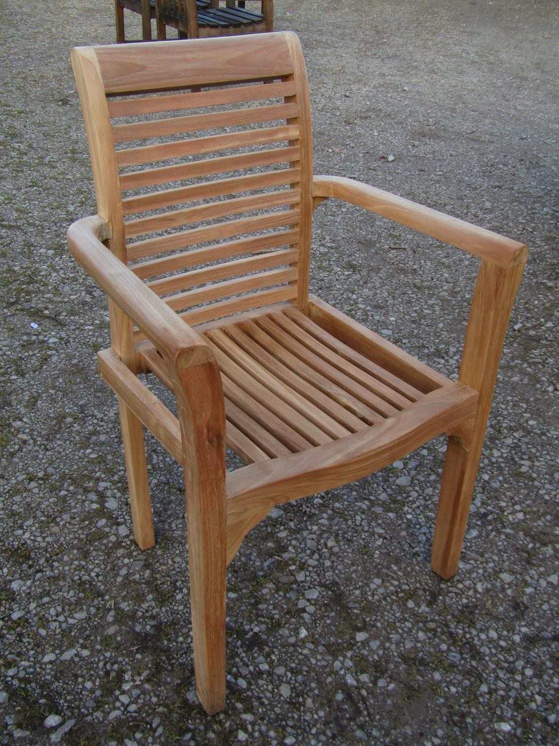 A contemporary weathered Cotswold collection garden table with oval slatted top raised on x framed - Image 3 of 9