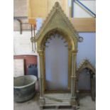 A monumental and impressive 19th century continental gothic brass ecclesiastical tabernacle type