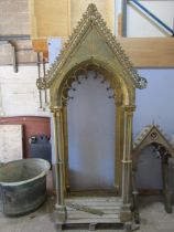 A monumental and impressive 19th century continental gothic brass ecclesiastical tabernacle type