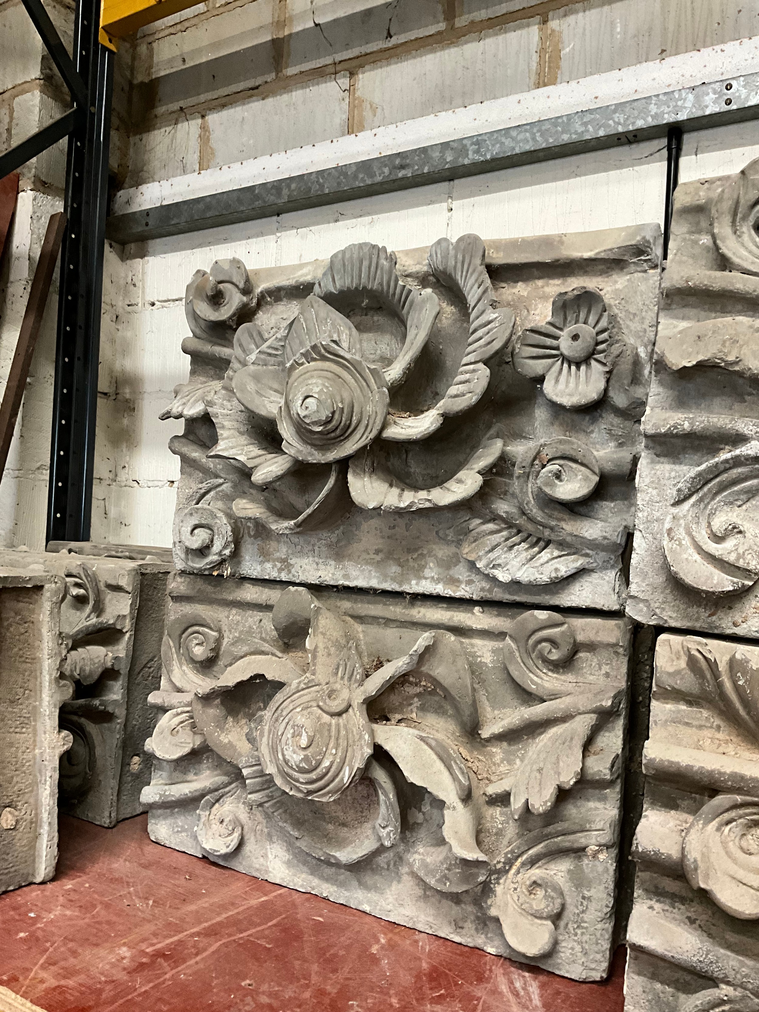 An impressive group of 21 Chinese fired clay / stoneware architectural / roof frieze blocks, each - Image 3 of 5