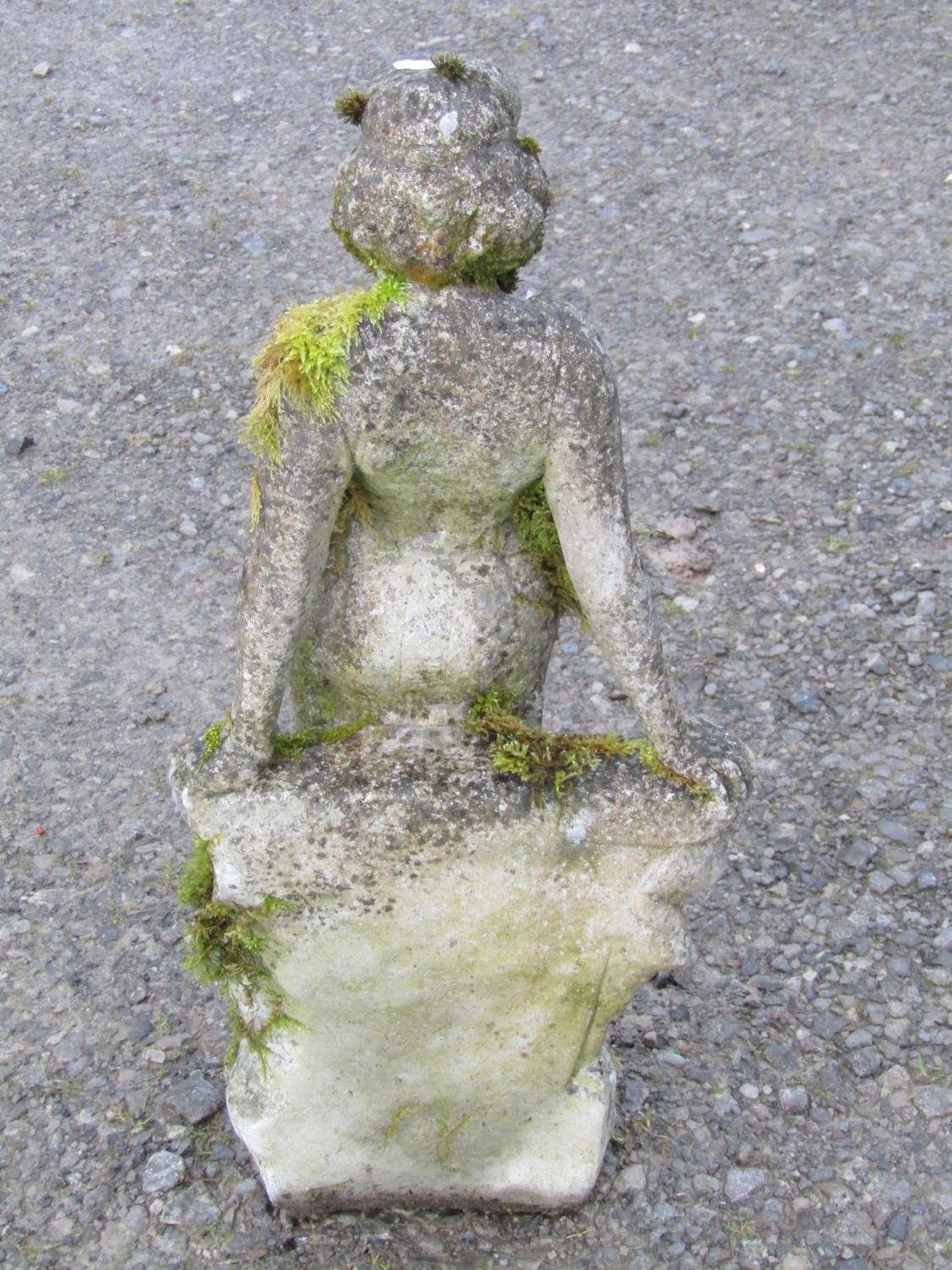 "Cleopatra" weathered cast composition stone garden ornament, 75 cm high - Image 3 of 5
