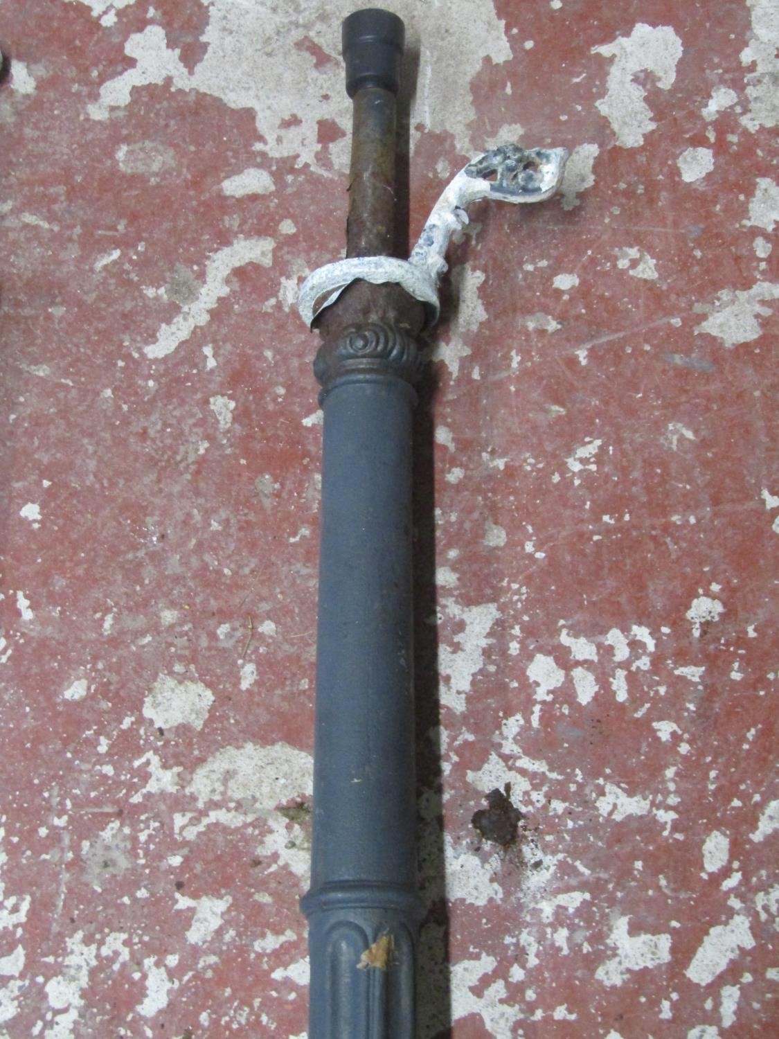 A pair of Victorian style cast iron street lamp posts (lacks hoods) Approx 252cm high - Image 9 of 9