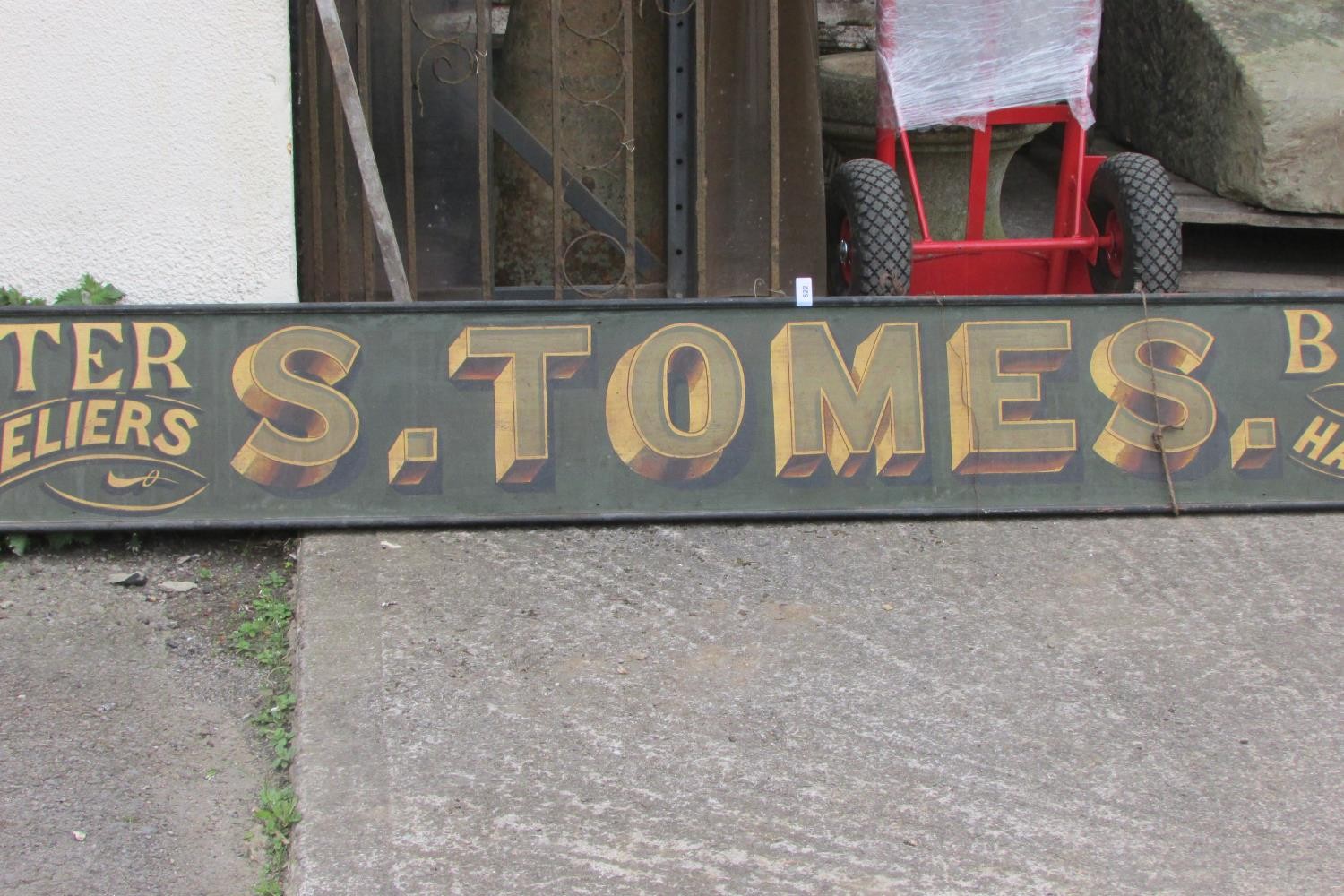 A large and impressive Edwardian advertising board with original painted and gilt finish ‘S. - Image 4 of 6