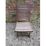 10 Cuba collection stained and weathered teak folding garden chairs with slatted seats and backs (