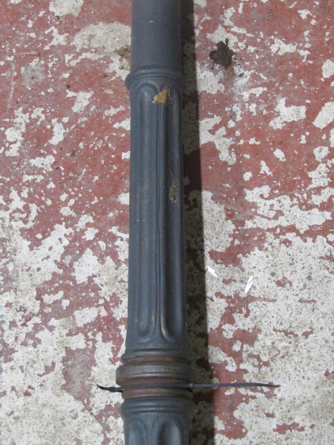 A pair of Victorian style cast iron street lamp posts (lacks hoods) Approx 252cm high - Image 8 of 9