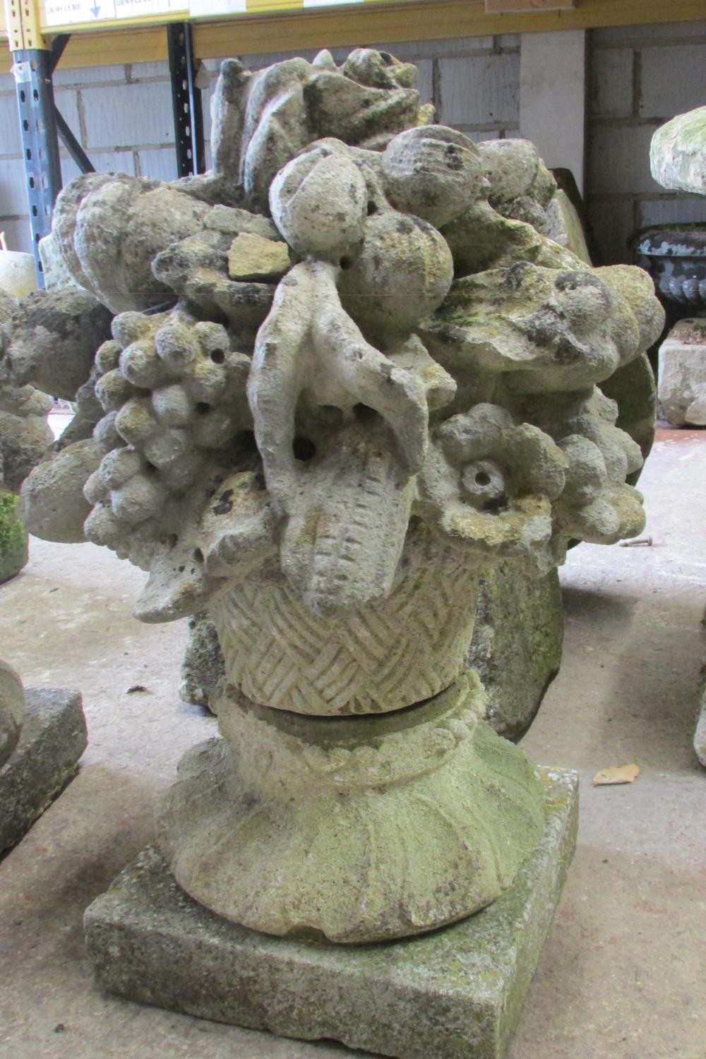 A good large pair of weathered antique natural stone driveway / entrance finials in the form of - Image 4 of 4