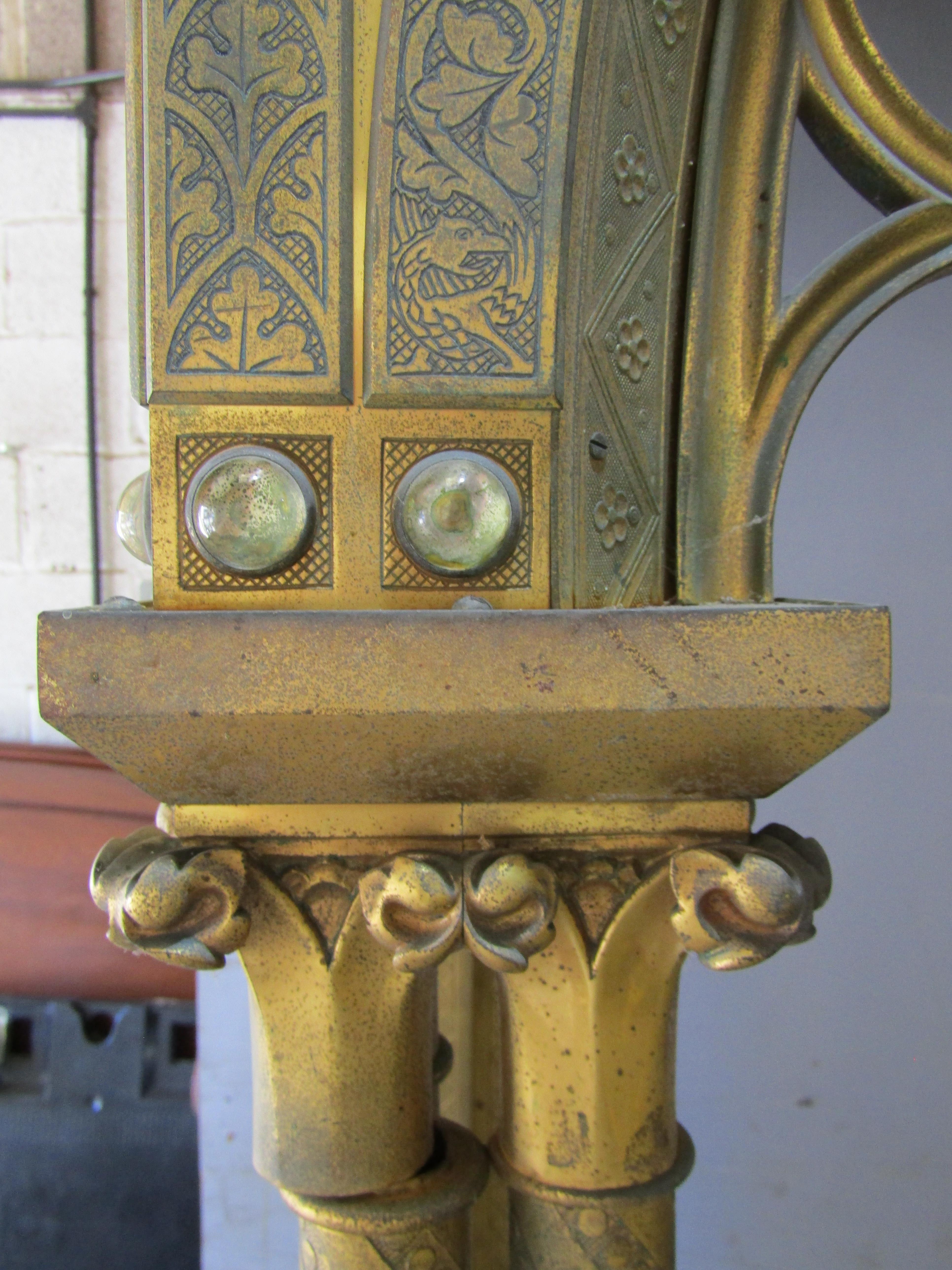 A monumental and impressive 19th century continental gothic brass ecclesiastical tabernacle type - Image 11 of 11