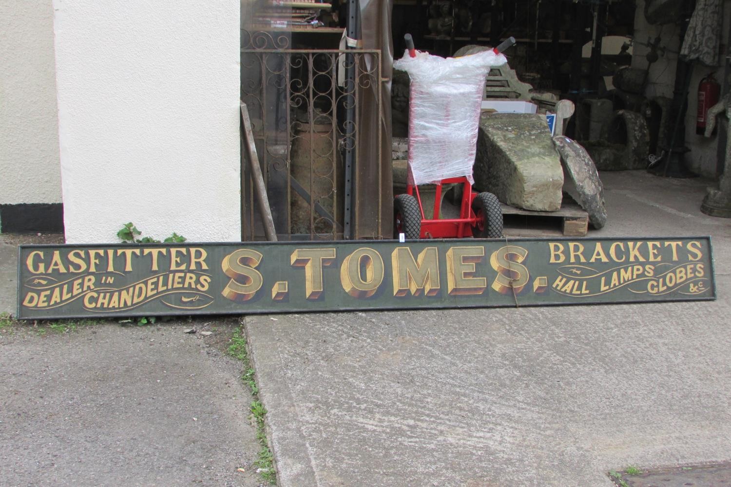 A large and impressive Edwardian advertising board with original painted and gilt finish ‘S. - Image 2 of 6