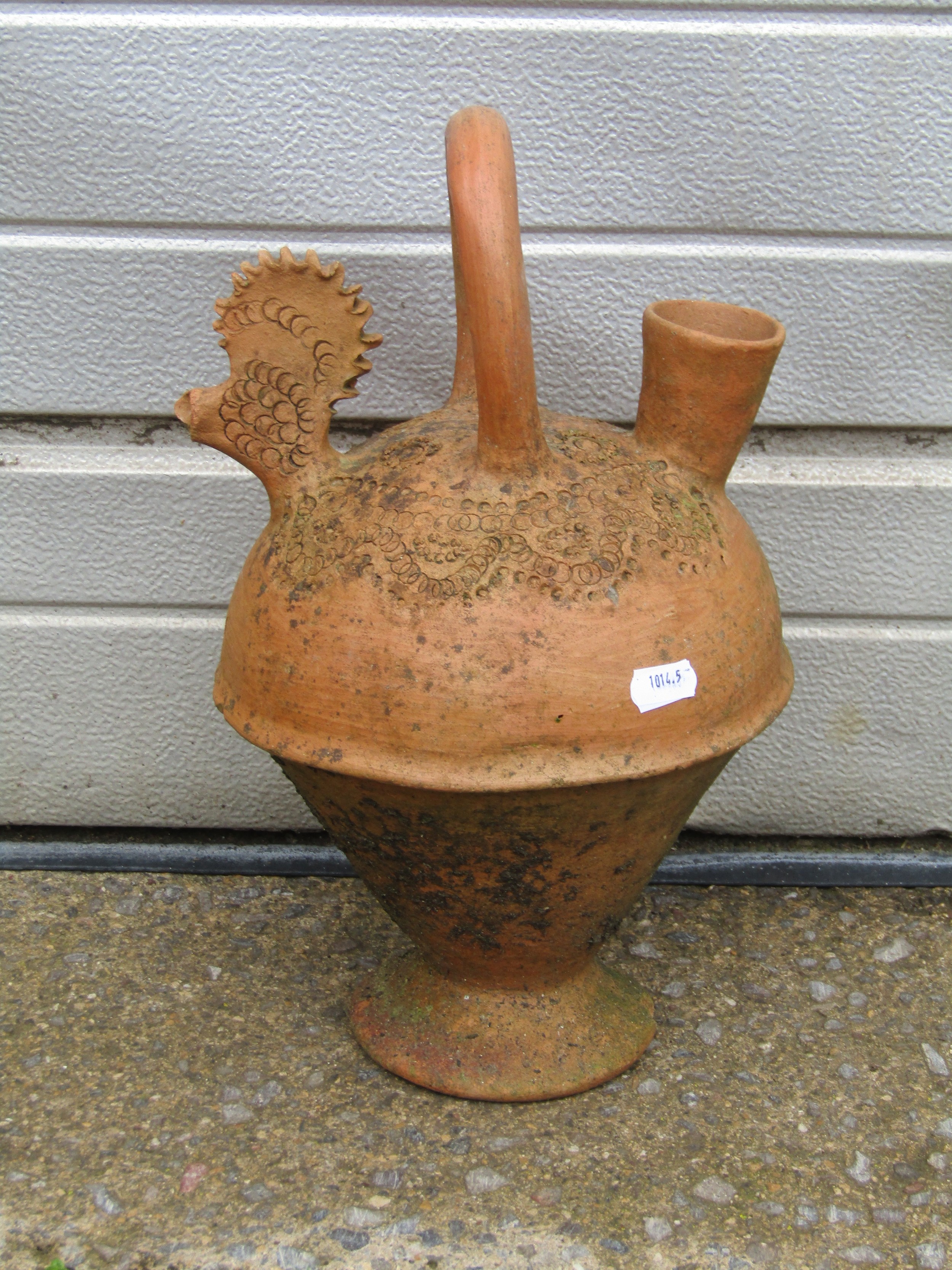 A quantity of weathered terracotta flower pots and planters of varying size and design including a - Image 2 of 4