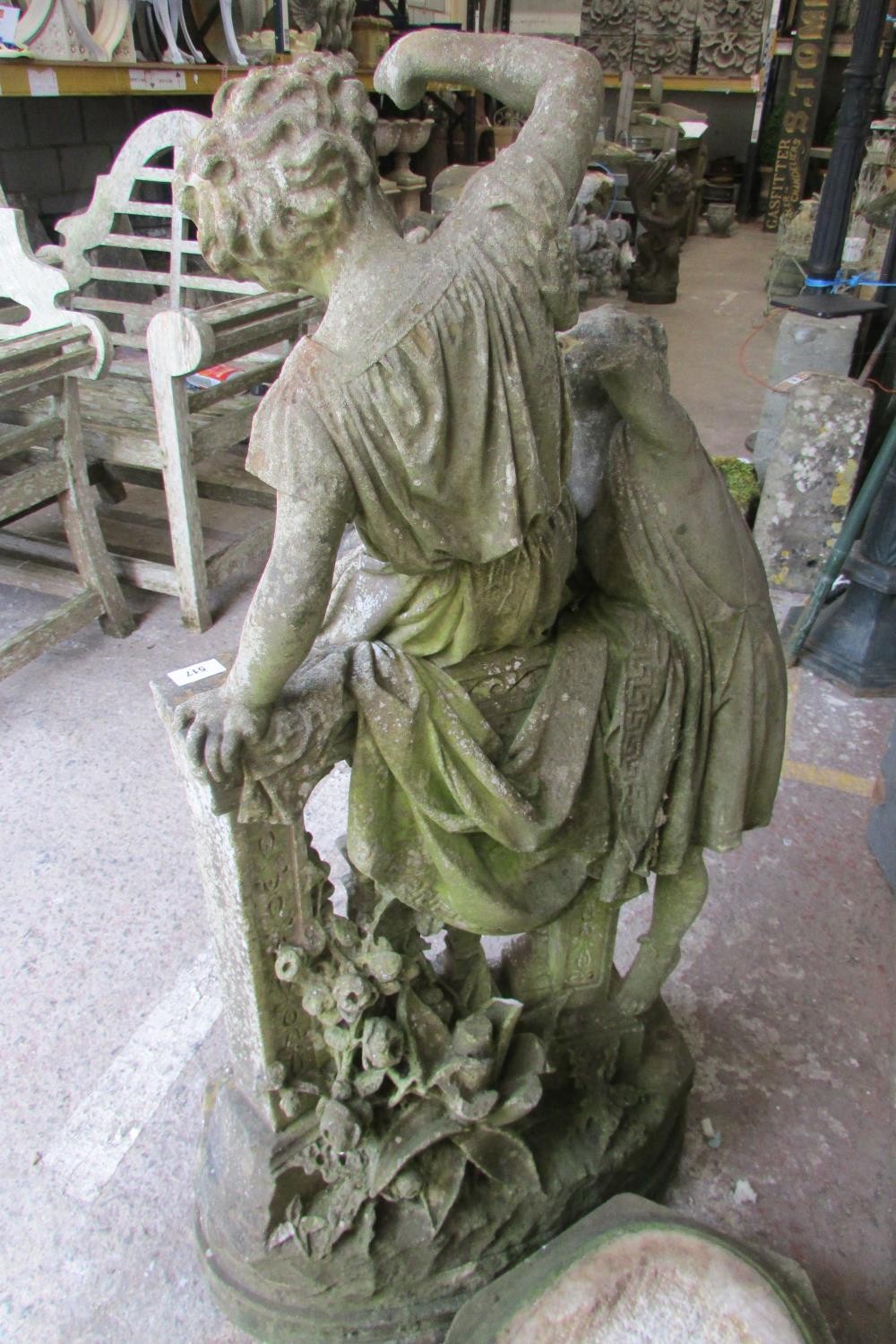 A 19th century weathered marble garden figure group, in the form of jostling infants on a - Image 4 of 7