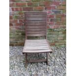 10 Cuba collection stained and weathered teak folding garden chairs with slatted seats and backs (