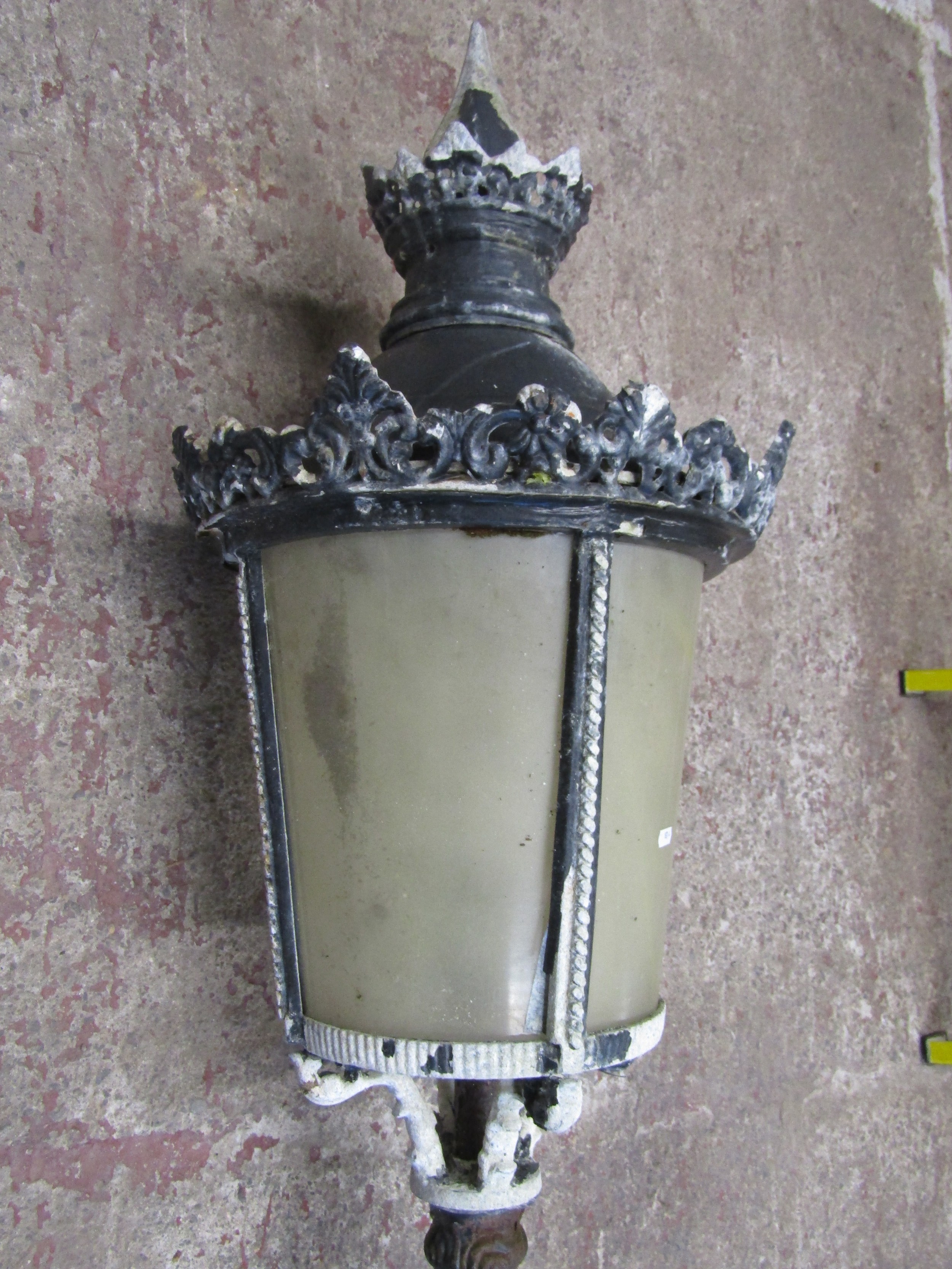 A Victorian style cast iron and alloy street lamp post with tapered cylindrical lantern, approx - Image 4 of 8