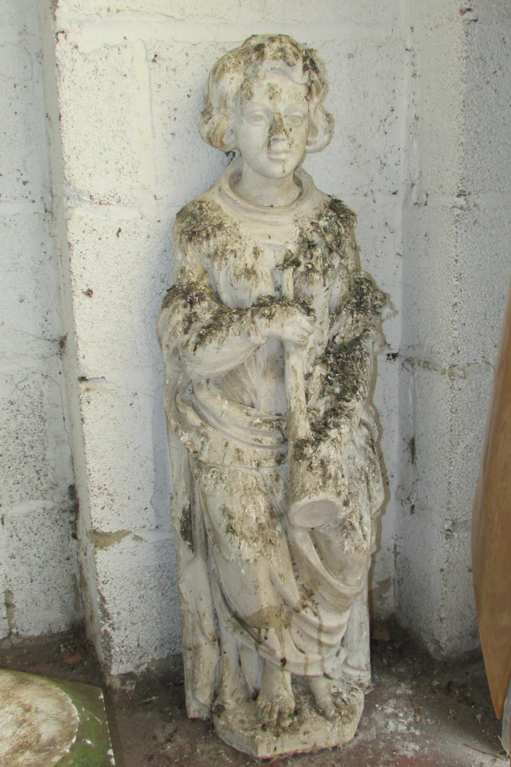 A decorative composition (to simulate white marble) figure in the form of a medieval court