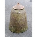 A weathered terracotta kale forcer and cap 55 cm high approximately, together with an old heavy - Image 3 of 6