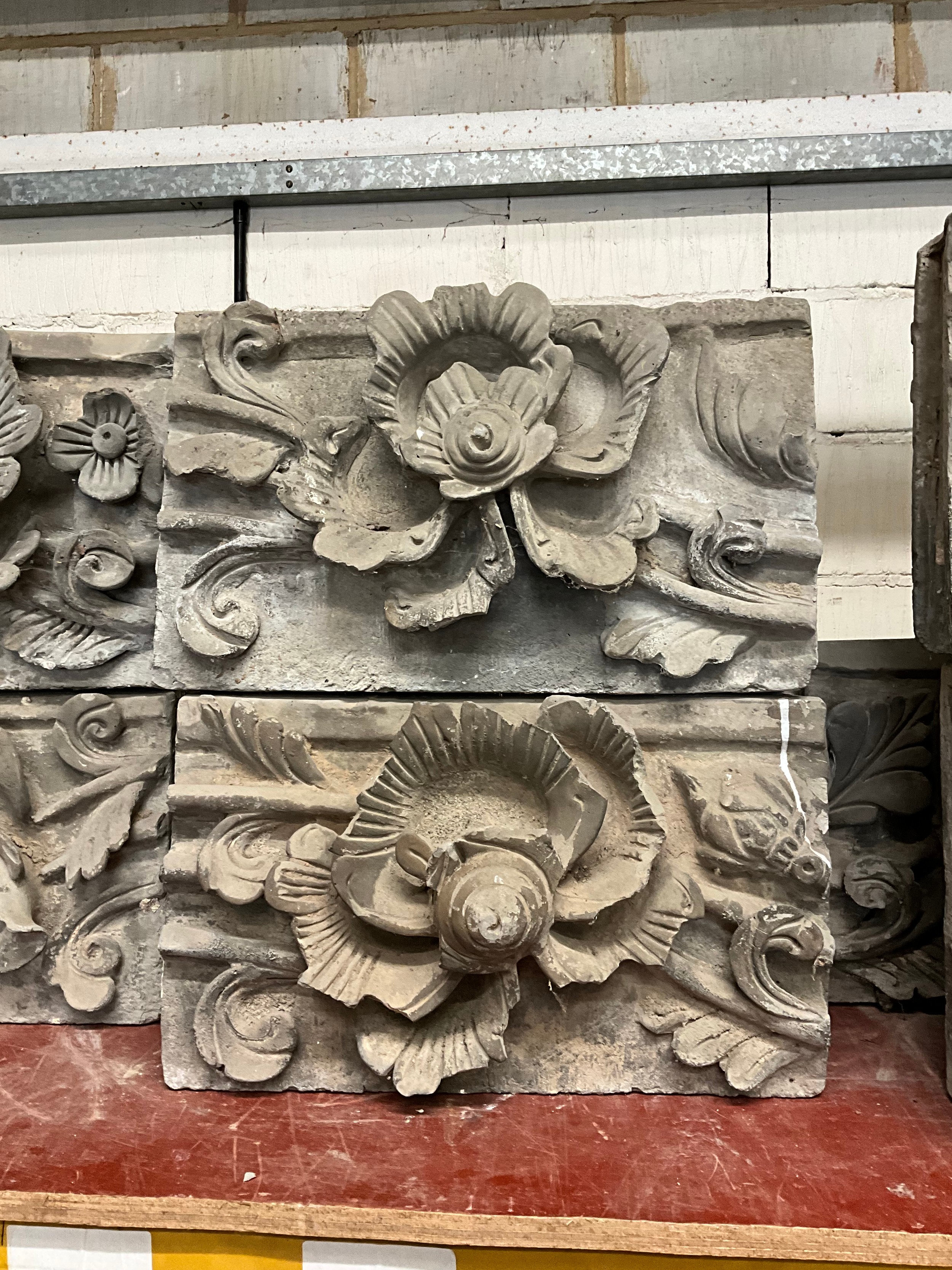 An impressive group of 21 Chinese fired clay / stoneware architectural / roof frieze blocks, each - Image 2 of 5